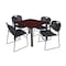 Kee/Zeng Square Mahogy. Table/4 Black Chairs, Square, 36", 36" W, 29" H, Mahogany TB3636MHBPBK44BK - alternate 1